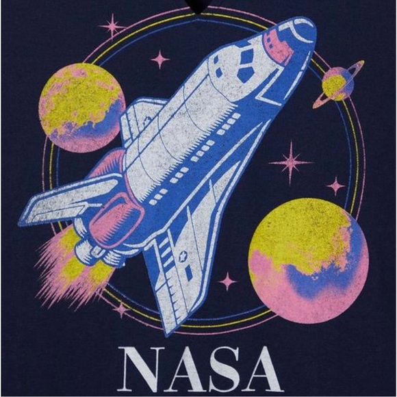 Torrid 1X Cotton NASA Navy Split Neck Graphic Tank Top NWT - Picture 4 of 11